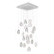Mussels Square LED Chandelier  option Clear / Alabaster