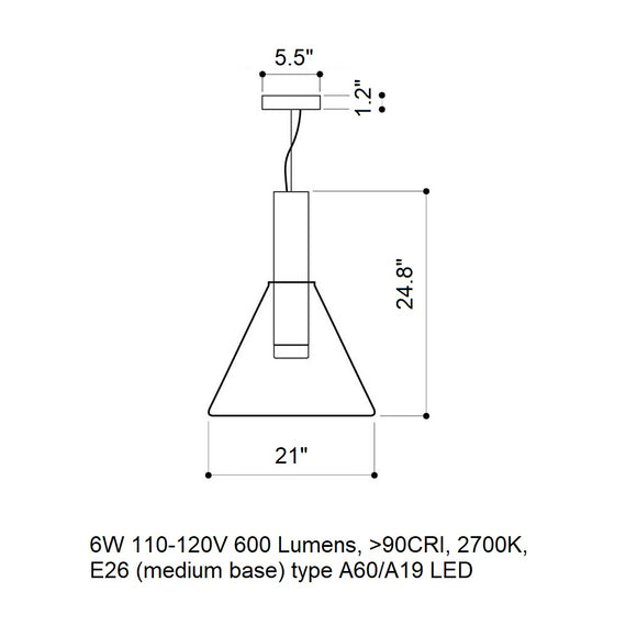 Phenomena Cone LED Pendant Light