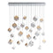 Pyrite Rectangle LED Chandelier  option Gold / Silver