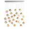 Pyrite Rectangle LED Chandelier  option Gold