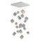 Pyrite Square LED Chandelier  option Gold / Silver