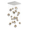 Pyrite Square LED Chandelier  option Gold