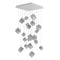 Pyrite Square LED Chandelier  option Silver