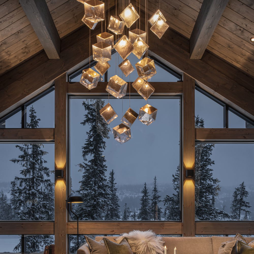 Pyrite Square LED Chandelier