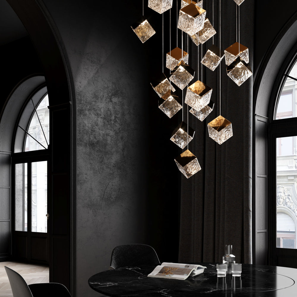 Pyrite Square LED Chandelier