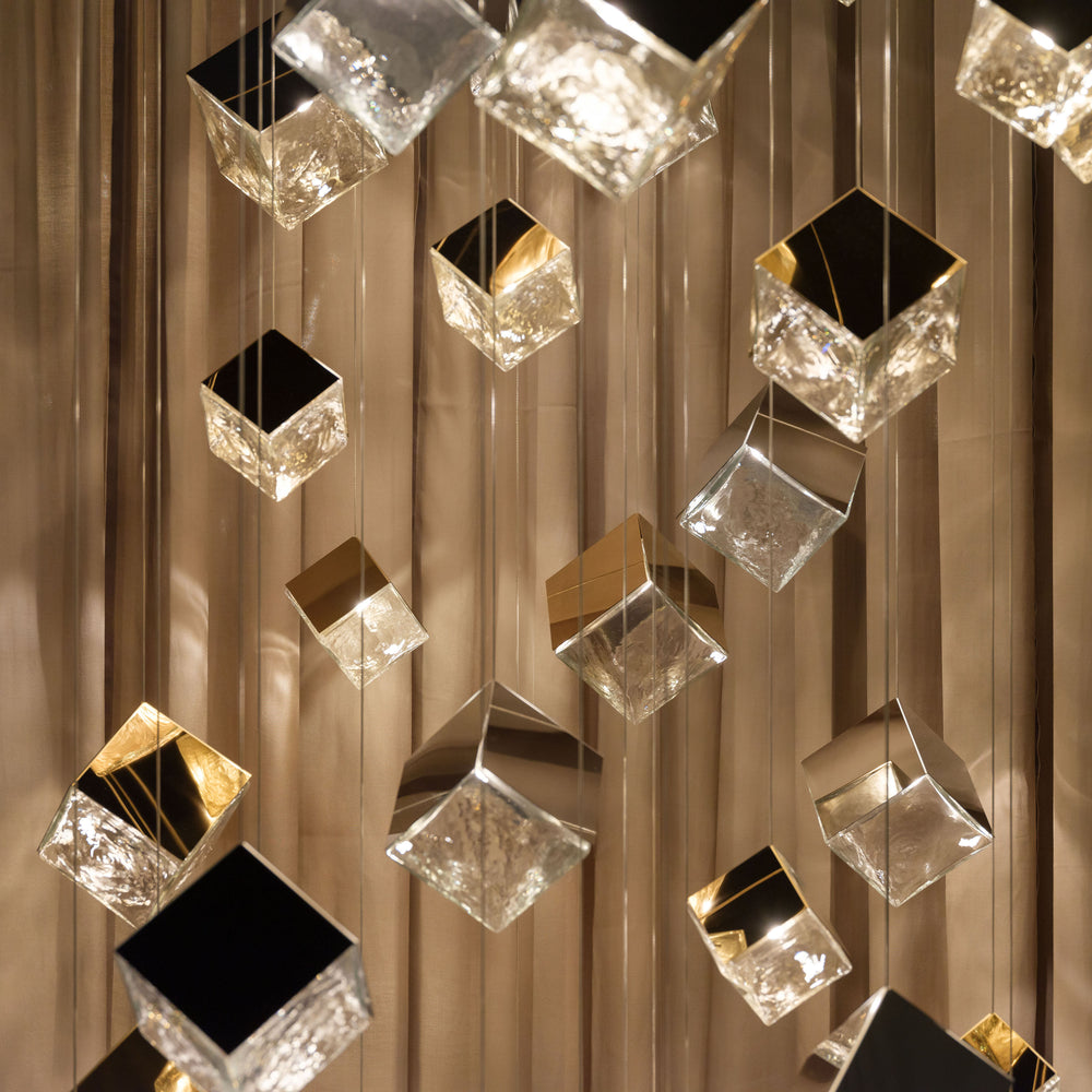Pyrite Square LED Chandelier