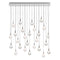 Soap Mini Rectangle LED Chandelier  option Clear / Frosted