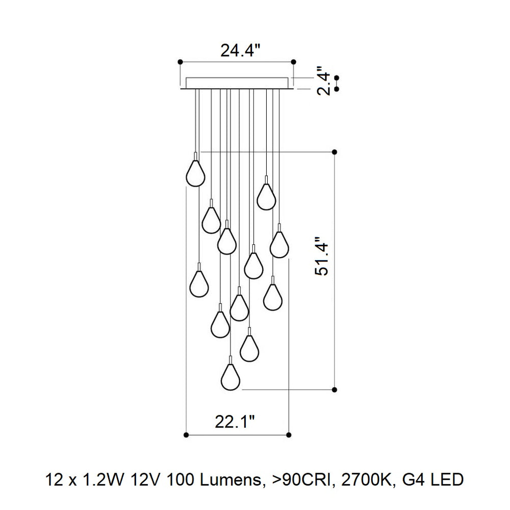 Soap Mini Round LED Chandelier