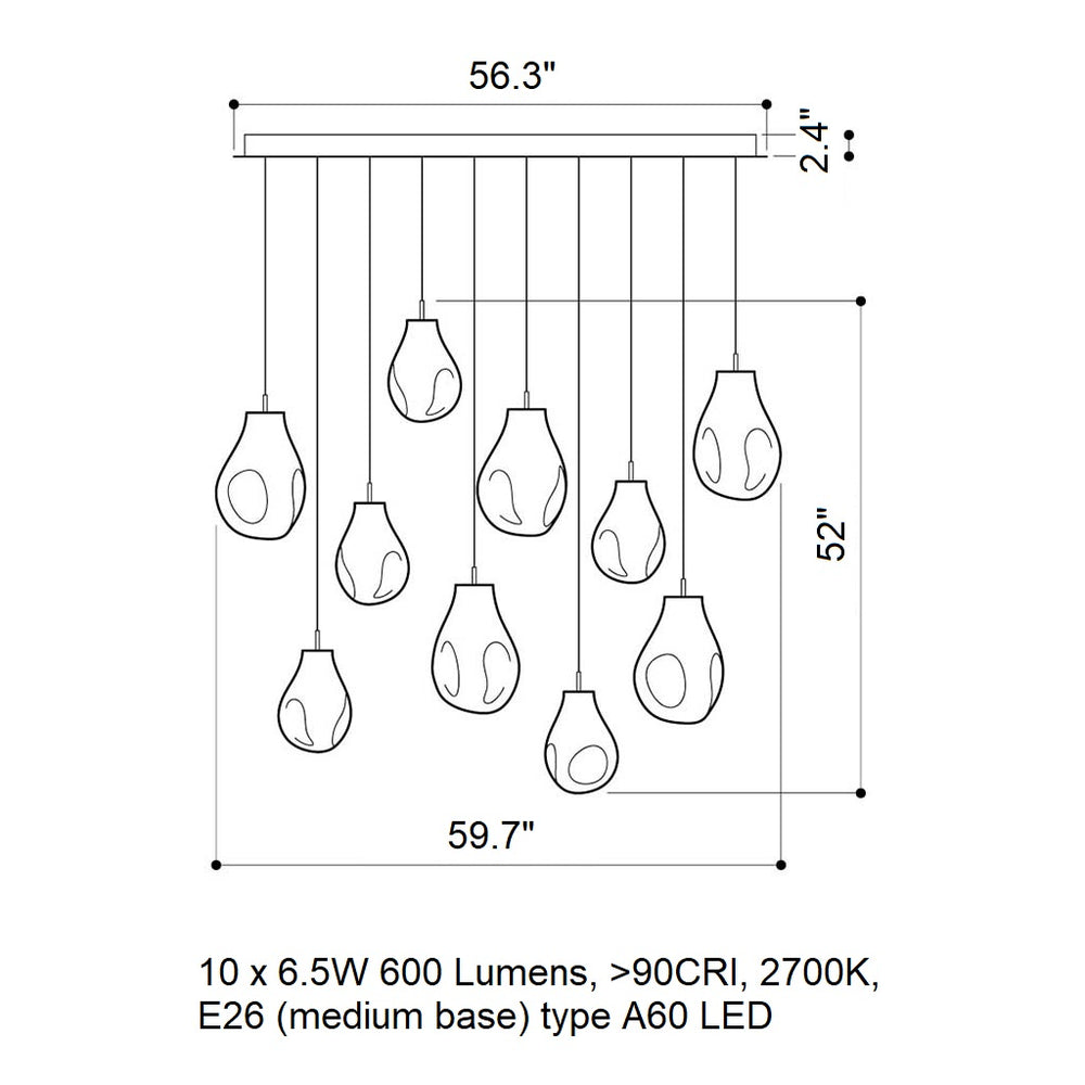 Soap Rectangle LED Chandelier