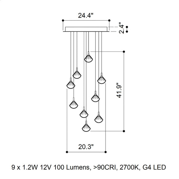 Stellar Dust Round LED Chandelier