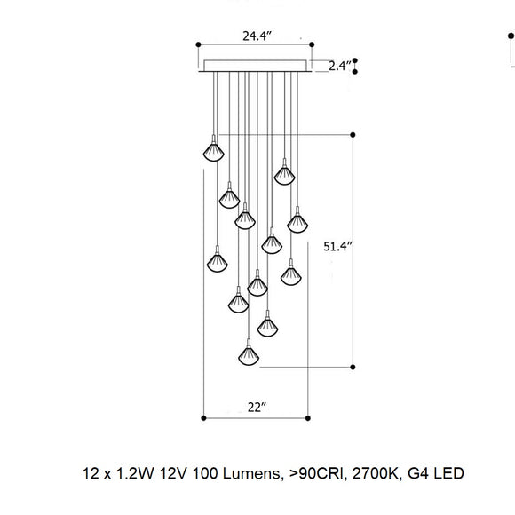 Stellar Dust Round LED Chandelier