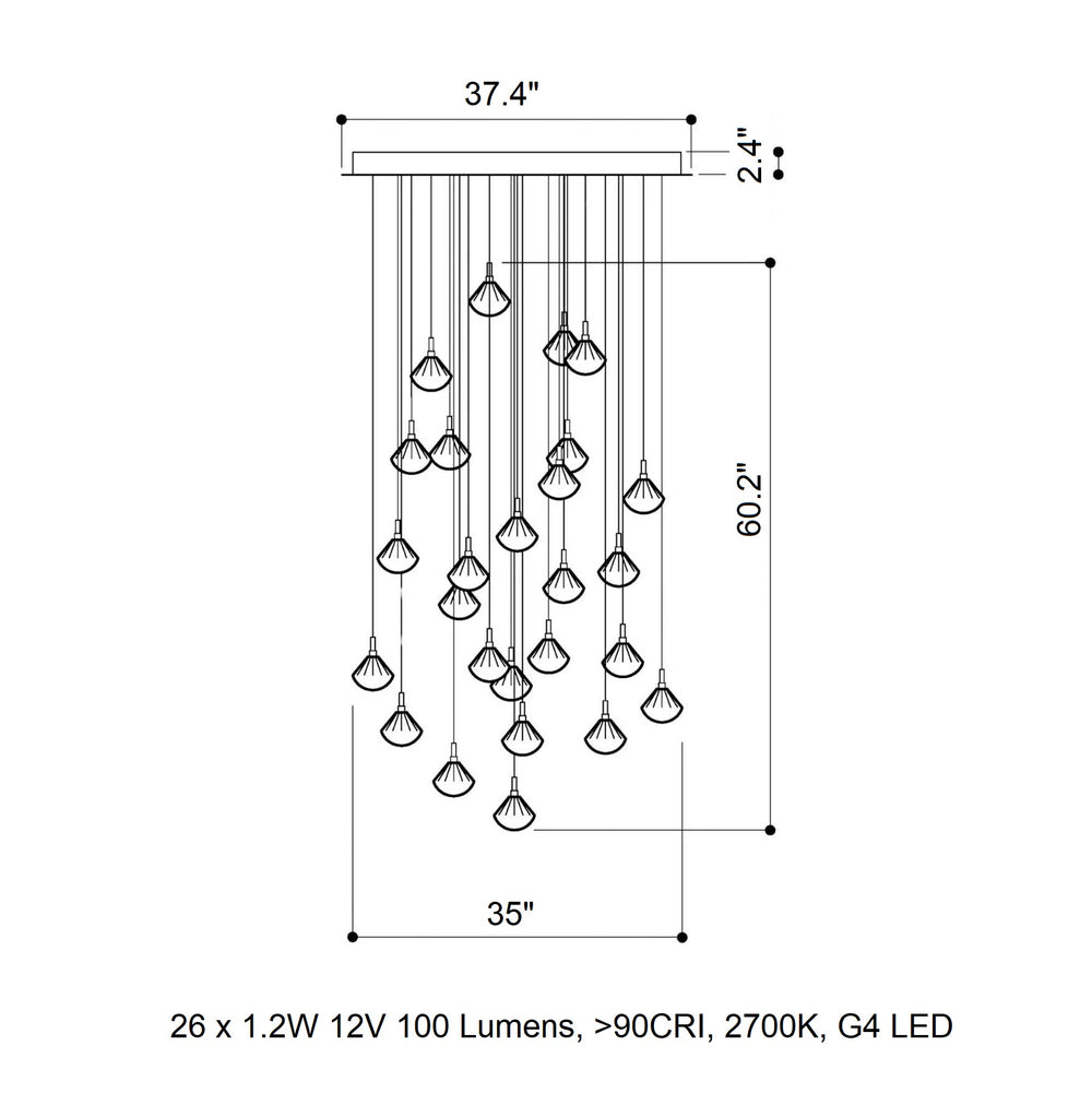 Stellar Dust Round LED Chandelier
