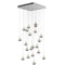 Stellar Dust Square LED Chandelier  option Brushed Gold