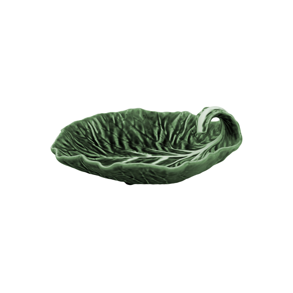 Cabbage Leaf Curved Shallow Bowl