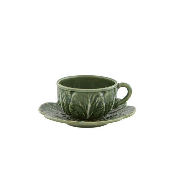 Cabbage Tea Cup and Saucer