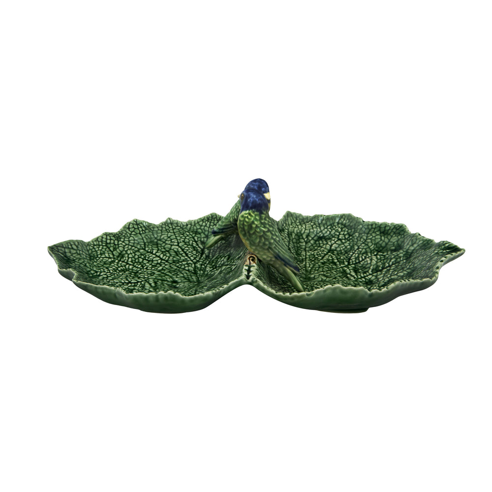 Cineraria Double Leaf Platter with Bird