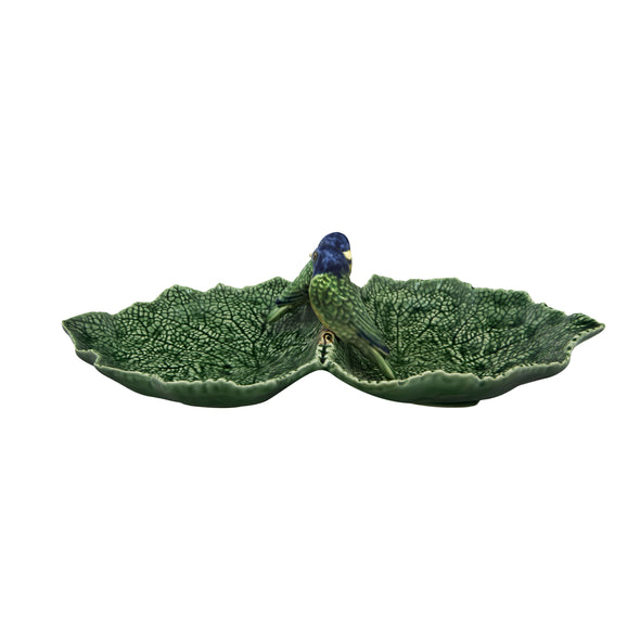 Cineraria Double Leaf Platter with Bird