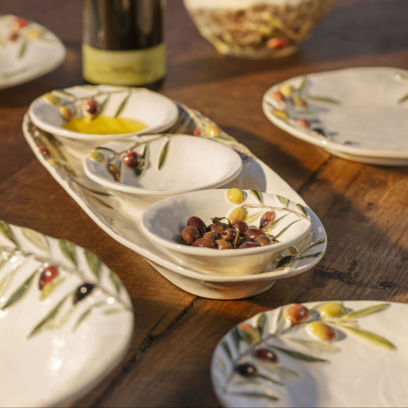 Olival Platter and 3 Bowls Set