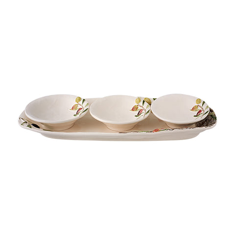 Olival Platter and 3 Bowls Set
