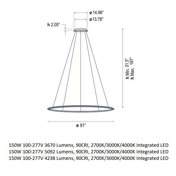 Circular XL One Ring Pendant Light