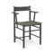 F Dining Armchair  option Green Webbing Seat / Oak Green Lacquer