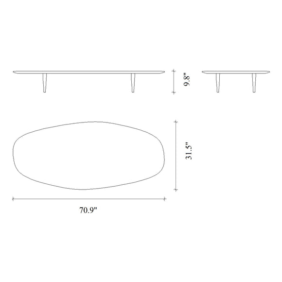 Jari Ellipse Low Coffee Table