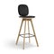 Pauline Comfort Bar Stool  option Savanne Black Leather