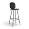 Pauline Comfort Bar Stool with Metal Leg  option Savanne Black Leather