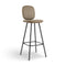 Pauline Comfort Bar Stool with Metal Leg  option Spectrum Almond Leather