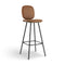 Pauline Comfort Bar Stool with Metal Leg  option Spectrum Brandy Leather