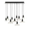 Shadows Rectangular LED Pendant Light  option Transparent / European Oak - Stained Black / Black / 10 Lights