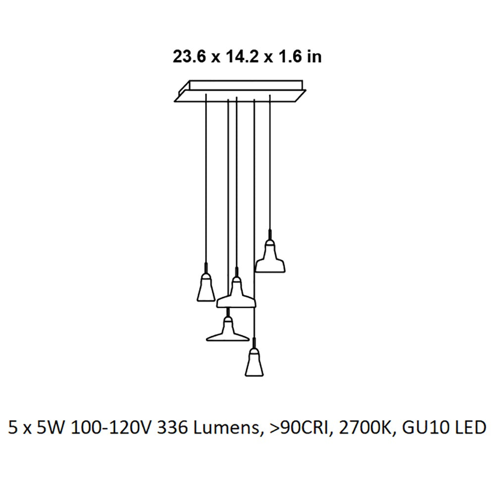 Shadows Rectangular LED Pendant Light