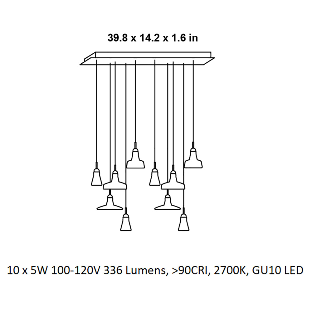 Shadows Rectangular LED Pendant Light