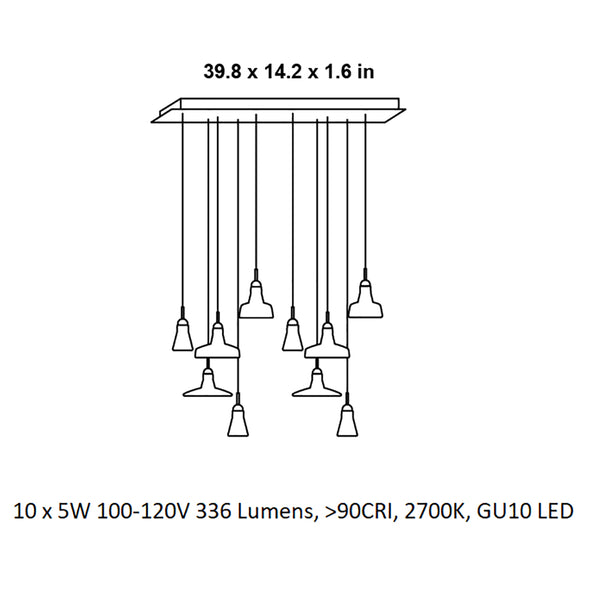 Shadows Rectangular LED Pendant Light