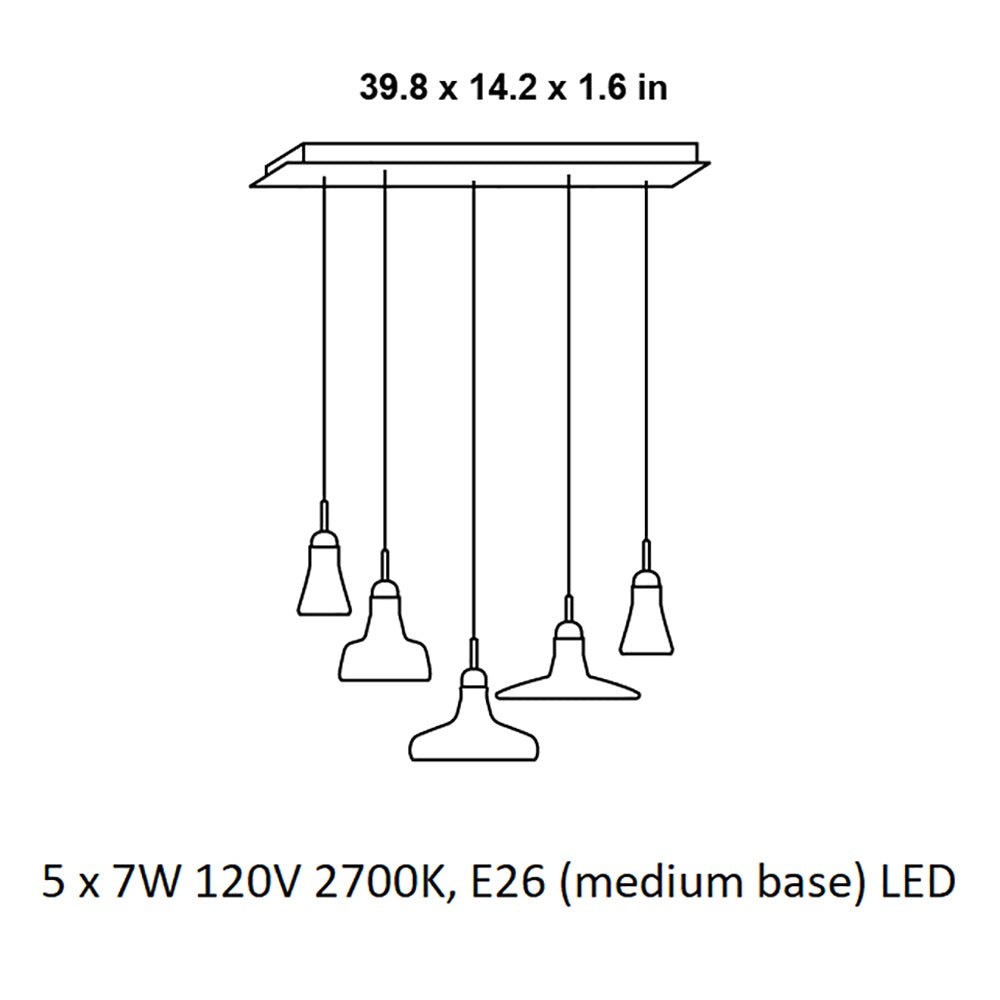 Shadows XL Rectangular LED Pendant Light