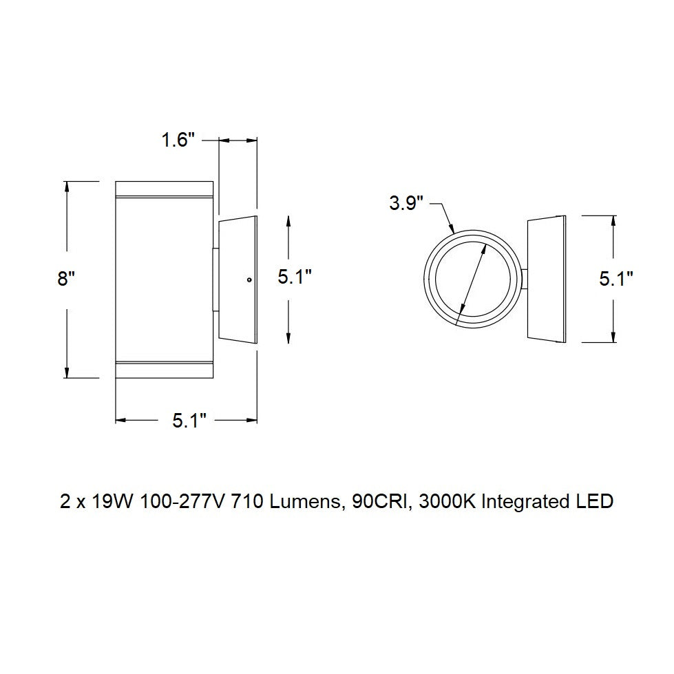 Outdoor Cylinder LED Wall Sconce