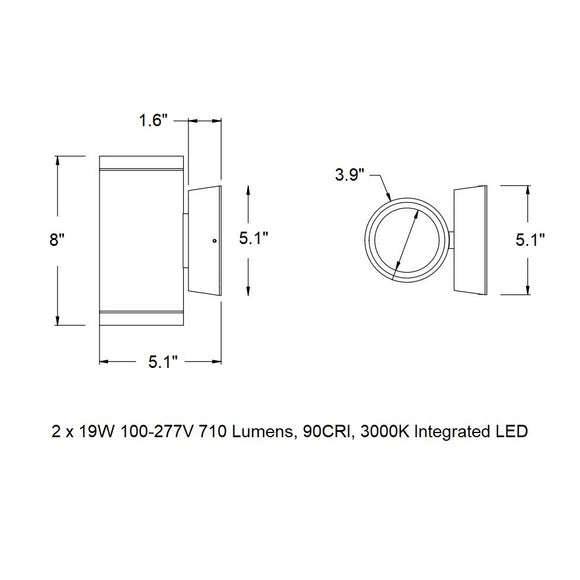 Outdoor Cylinder LED Wall Sconce