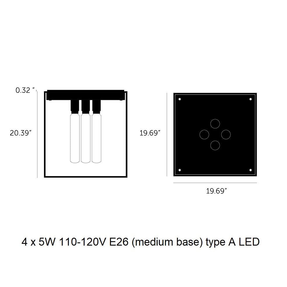 Caged 4.0 Square Flush Mount
