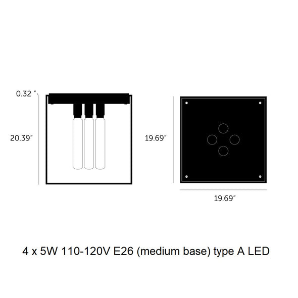 Caged 4.0 Square Flush Mount