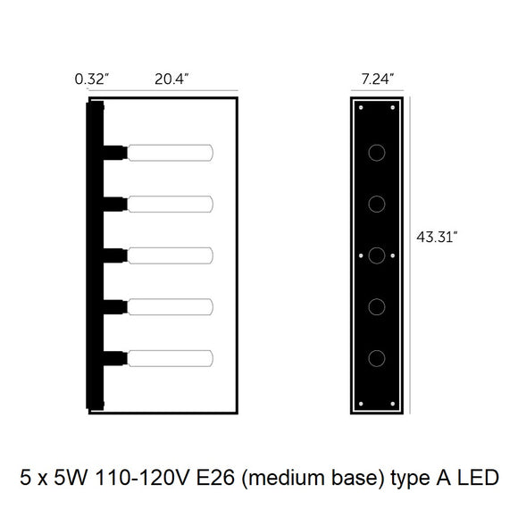 Caged 5.0 Linear Flush Mount