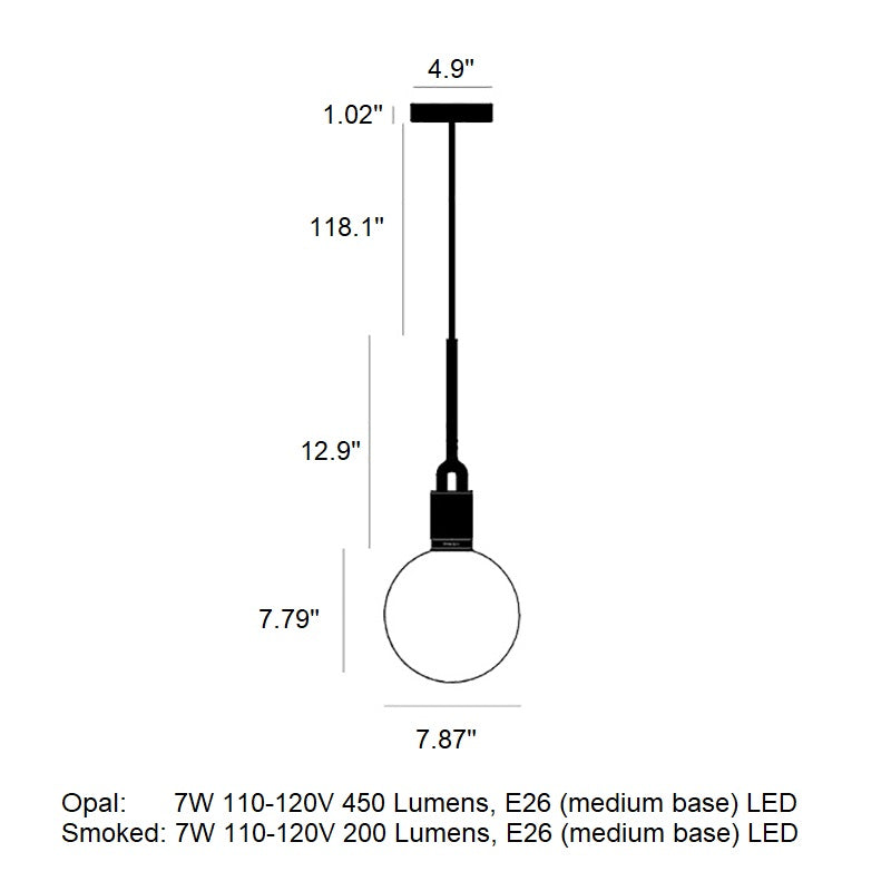 Forked Globe Pendant Light