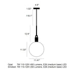 Forked Globe Pendant Light