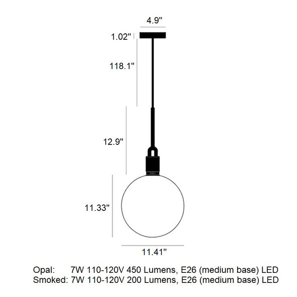 Forked Globe Pendant Light