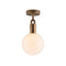 Forked Globe Semi Flush Mount  option Opal