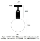 Forked Globe Semi Flush Mount