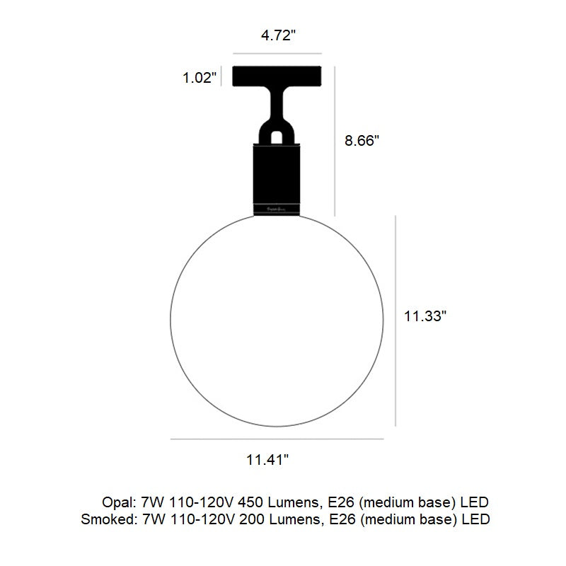 Forked Globe Semi Flush Mount