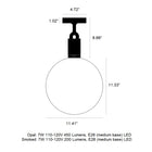 Forked Globe Semi Flush Mount