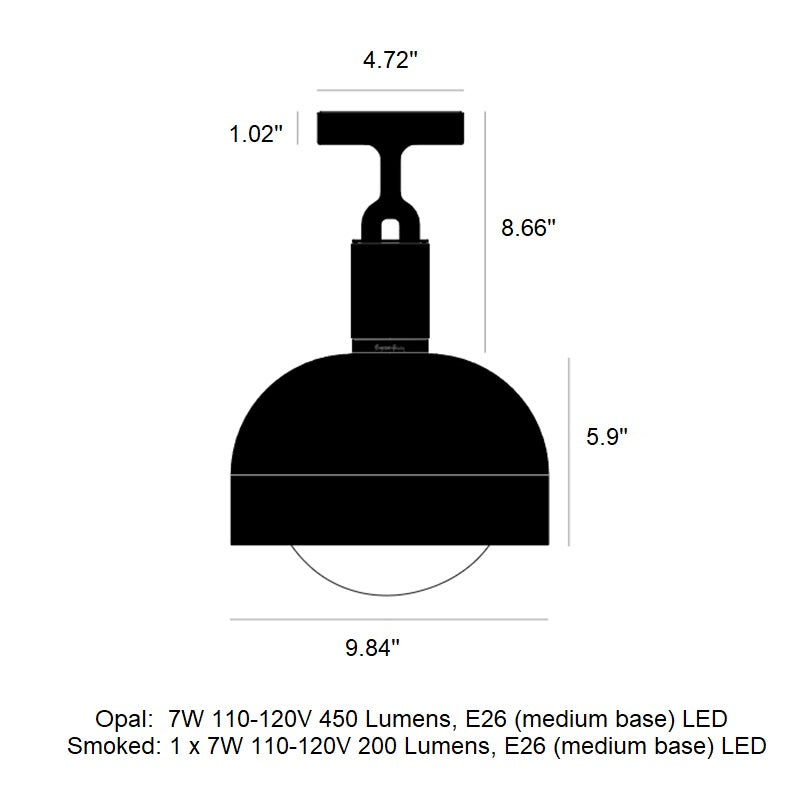 Forked Semi Flush Mount