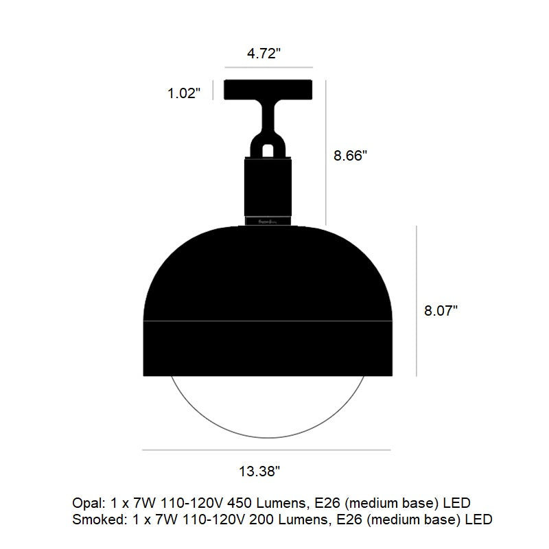 Forked Semi Flush Mount