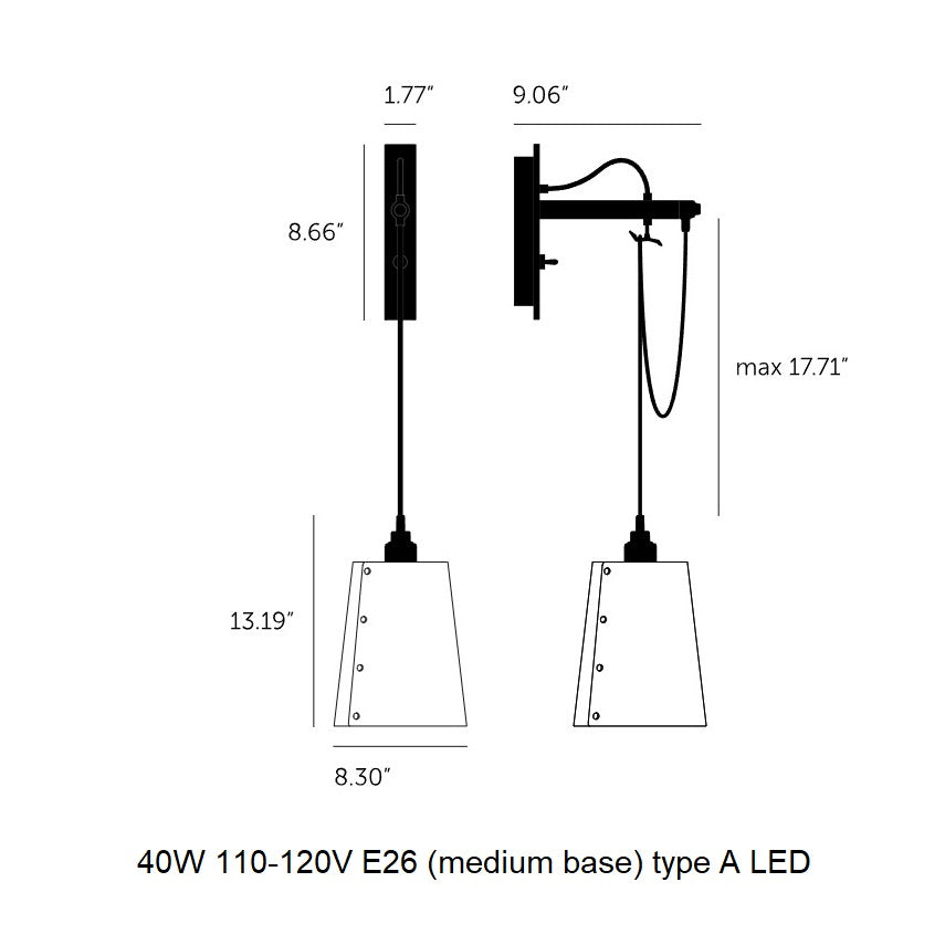 Hooked Hanging Wall Sconce